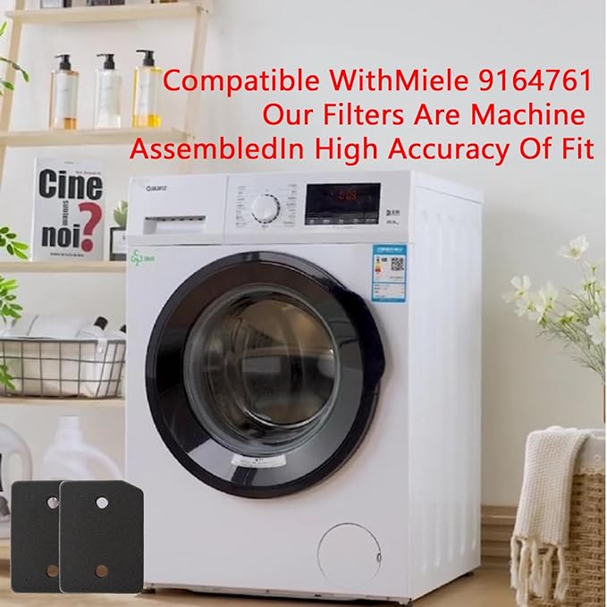 6 Pack Plinth Filter Replacement for Miele T1 Dryer - 9164761 Heat Pump Tumble Dryer, Dryer Spare Parts, Lint Filter Foam Sponge Replacement， Replace all Heat Pump Tumble Dryers TMB540WP TKS850WP
