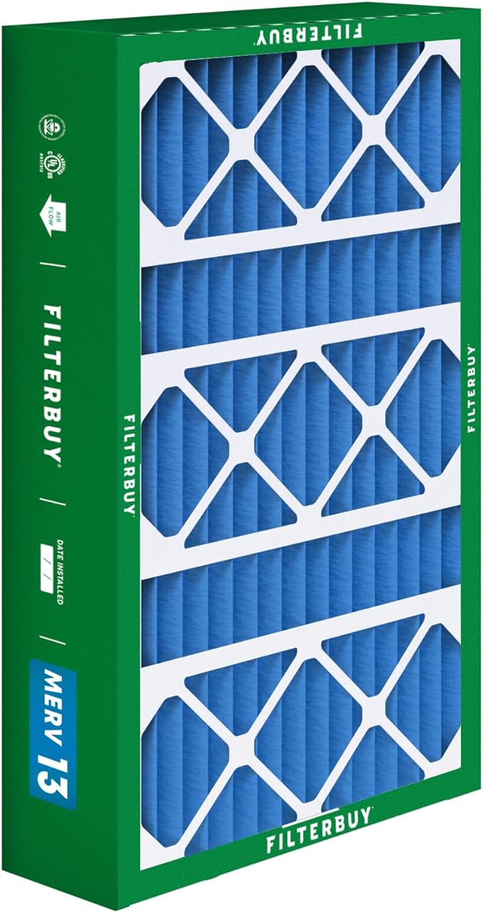 Filterbuy 17x26x4 Air Filter MERV 13 Optimal Defense (1-Pack), Pleated HVAC AC Furnace Air Filters Replacement for Lennox (Actual Size: 16.56 x 25.94 x 4.13 Inches)