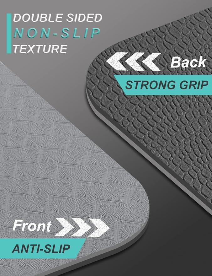 Yoga Mat Double-Sided Non Slip, 72'' x 32'' x 7mm - Extra Wide & Thick Yoga Mat for Women Men Kids, Professional TPE Yoga Mats for Home Workout, Yoga, Pilates and Floor Exercise, with Carrier Strap-FlexoryFit