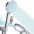 VXV 5 Inch Filtered Shower Head with Handheld, Removes Chlorine & Hard Water, High Pressure 8-Mode, Built in Power Wash, Showerhead with 71" Shower Hose & Shower Bracket(Chrome)