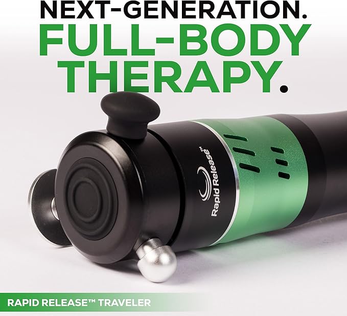 Rapid Release Traveler Cordless Handheld Muscle Massager – Rechargeable Compact Massager – Portable Massager for Face, Feet, Neck, Hands, TMJ – for Fitness and Health Enthusiasts