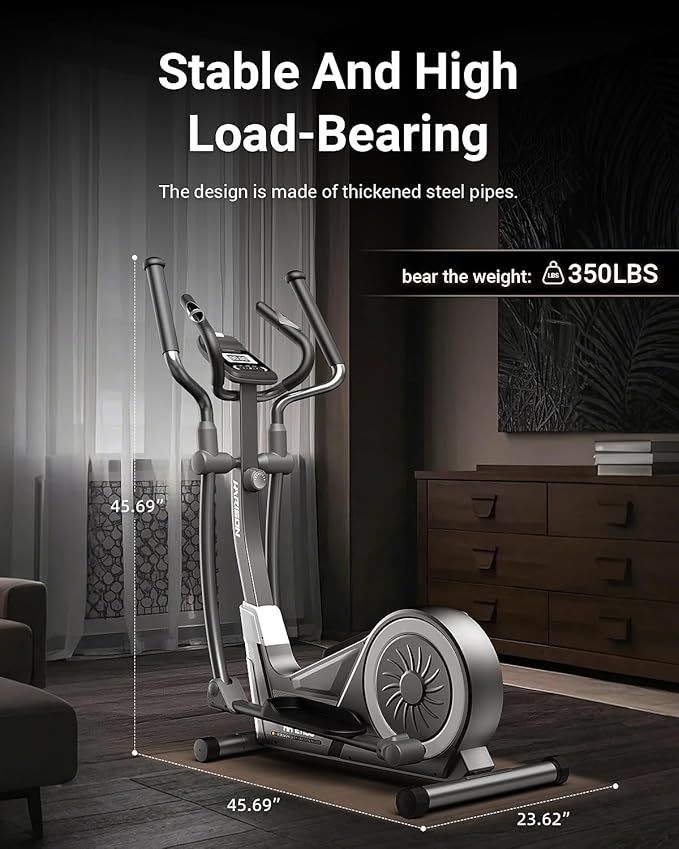 HARISON Elliptical Machine for Home 350 LBS Capacity, Magnetic Elliptical Exercise Machine with 16-Level Resistance Control, Elliptical Trainer with HARISON Bluetooth-FlexoryFit
