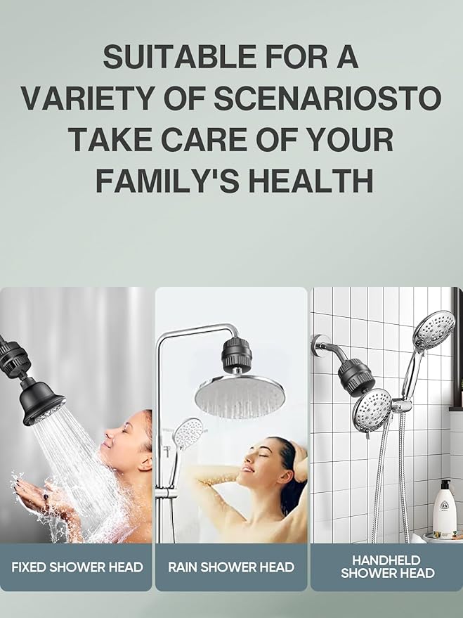 Cobbe Shower Filter for Hard Water - High Output Shower Filter for Removing Chlorine and Harmful Substances, Matte Black