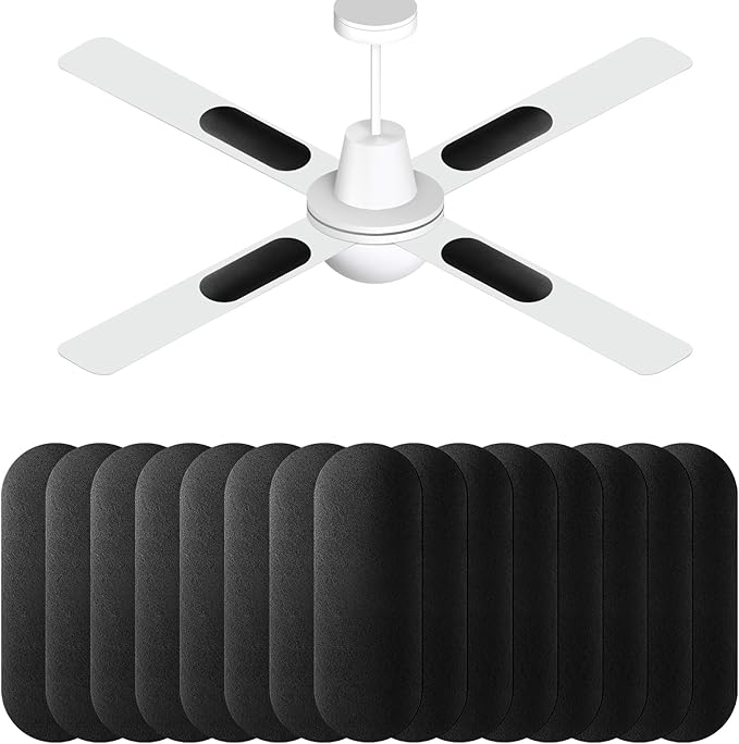 Dualshine 15 Pack Ceiling Fan Filters for Blades, Universal Ceiling Fan Filters, Activated Coconut Shell Carbon Air Purifiers for Office, Kitchen, Common Household Contaminants