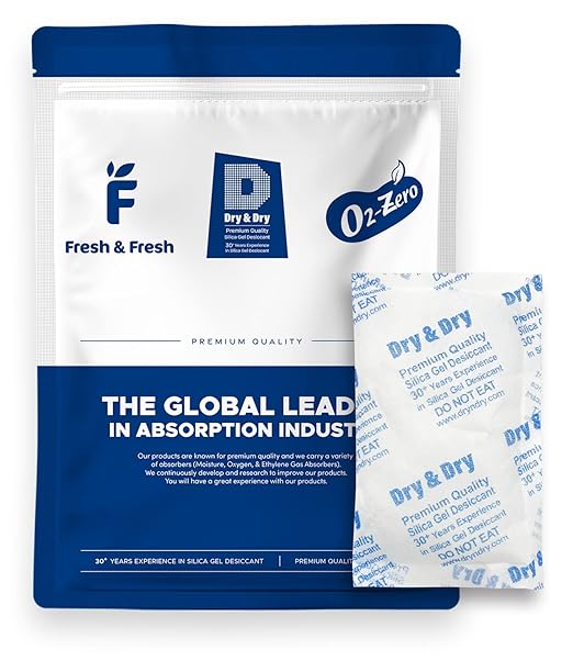 Dry & Dry 100 Gram [30 Packets] Silica Gel Packets Desiccants, Silica Packets - Rechargeable Silica Gel Packs, Desiccants Packets, Silica Gel