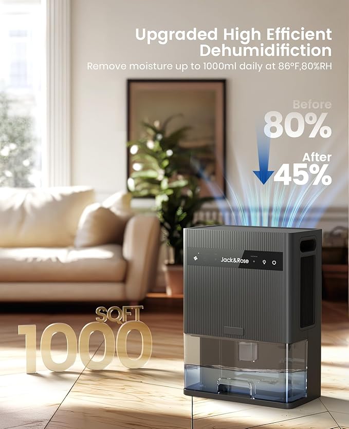 Dehumidifier for Bedroom, rv Dehumidifier for Inside Camper,95 OZ Water Tank,Garage