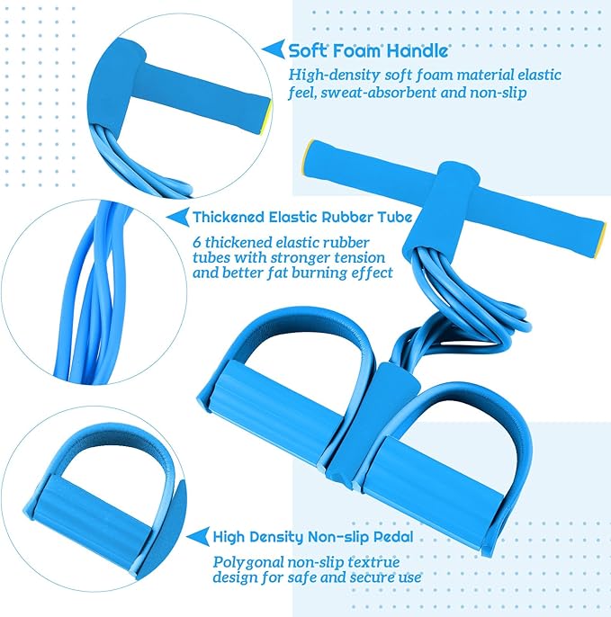 6 Pcs Fitness Resistance Exercise Bands 6 Tube Pedal Puller Resistance Band Set for Women Weight Loss Thigh Training Workout Equipment Elastic Arms Abdomen Shoulder Waist Leg Beginners Yoga-FlexoryFit