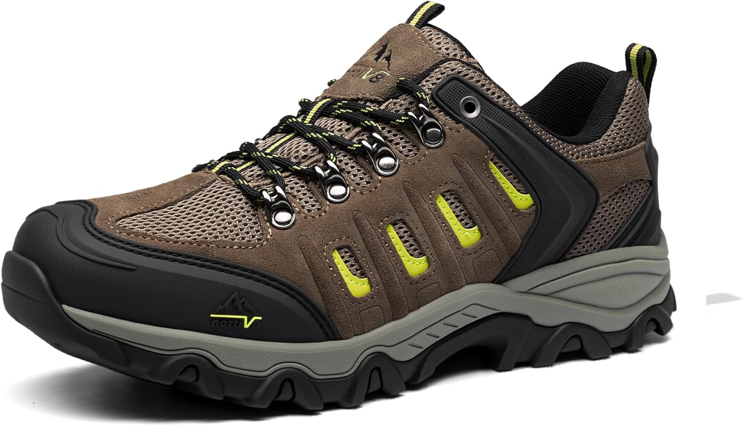 NORTIV 8 Men's Waterproof Hiking Shoes Leather Low-Top Hiking Shoes for Outdoor Trailing Trekking Camping Walking Quest