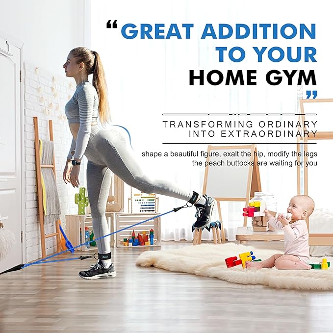 HPYGN Resistance Bands, Exercise Bands with Handles, Fitness Bands, Workout Bands with Door Anchor and Ankle Straps, for Heavy Resistance Training, Physical Therapy, Shape Body, Yoga, Home Workout Set-FlexoryFit