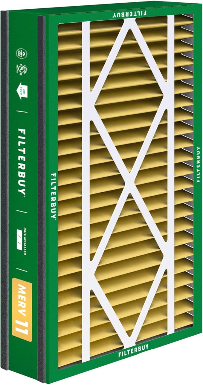 Filterbuy 16x25x5 Air Filter MERV 11 (MPR 1200) Allergen Defense Replacement (3-Pack), Pleated HVAC AC Furnace Filters for Trion Air Bear 255649-105 and More (Actual Size: 15.63 x 24.13 x 4.88)
