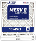 Filter King 18x45x1 Air Filter | 4-PACK | MERV 8 HVAC Pleated A/C Furnace Filters | MADE IN USA | Actual Size: 18 x 45 x .75"