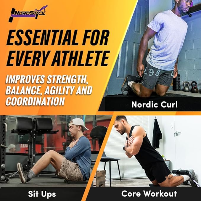 NordStick Nordic Hamstring Curl Strap - Original Nord Stick Exercise Set for Home and Travel - 5 Second Set Up-FlexoryFit