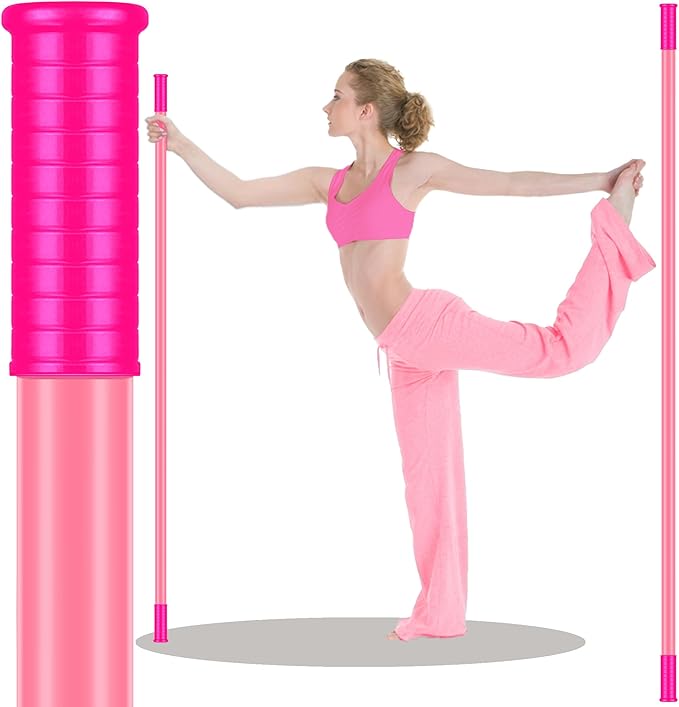 5ft Yoga Stick from Natural Bamboo with Non-Slip Handle-Stretching Stick for Mobility, Flexibility,Exercise,Workout, Physical Therapy,Pilates,Balance Fitness-Access Online Video Guide Without Any Info-FlexoryFit