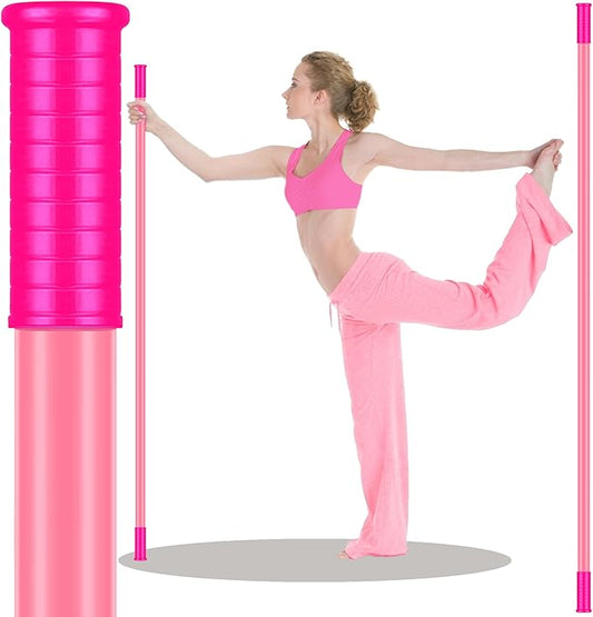 5ft Yoga Stick from Natural Bamboo with Non-Slip Handle-Stretching Stick for Mobility, Flexibility,Exercise,Workout, Physical Therapy,Pilates,Balance Fitness-Access Online Video Guide Without Any Info-FlexoryFit