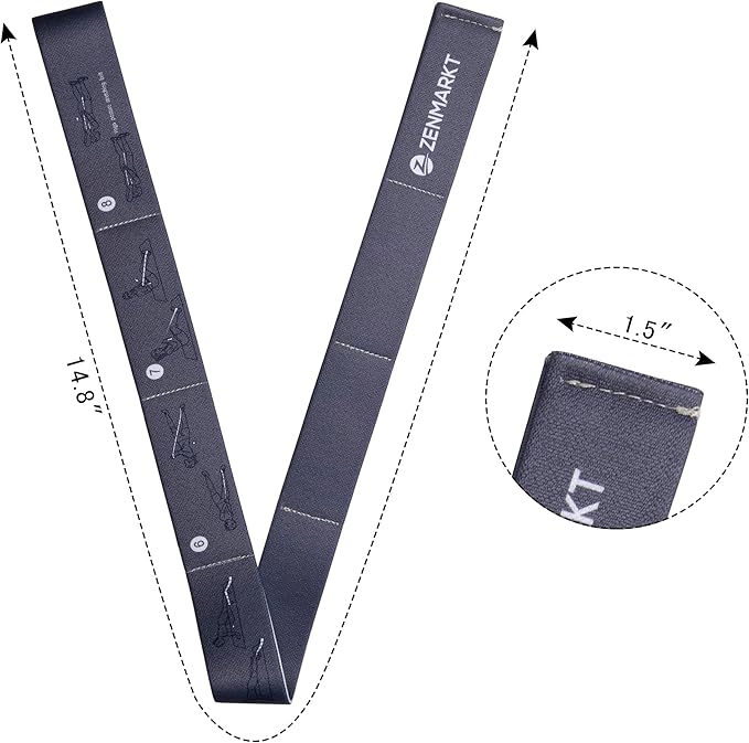 Yoga Strap for Stretching - 8 Loops Stretching Strap - Essential Yoga Accessories for Flexibility and Enhanced Stretching - Ideal Stretch Strap in Yoga and Pilates-FlexoryFit