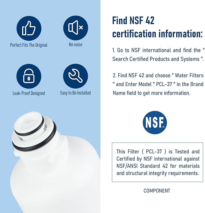 BORPLFTR55 Water Filter Replacement, Compatible with Bosch Ultra Clarity Pro B36CD52SNS, B36CD52SNB, B36FD52SNB, B36FD52SNS, B36FD50SNB, B36FD50SNS, B36CD50SNS, 3 Pack