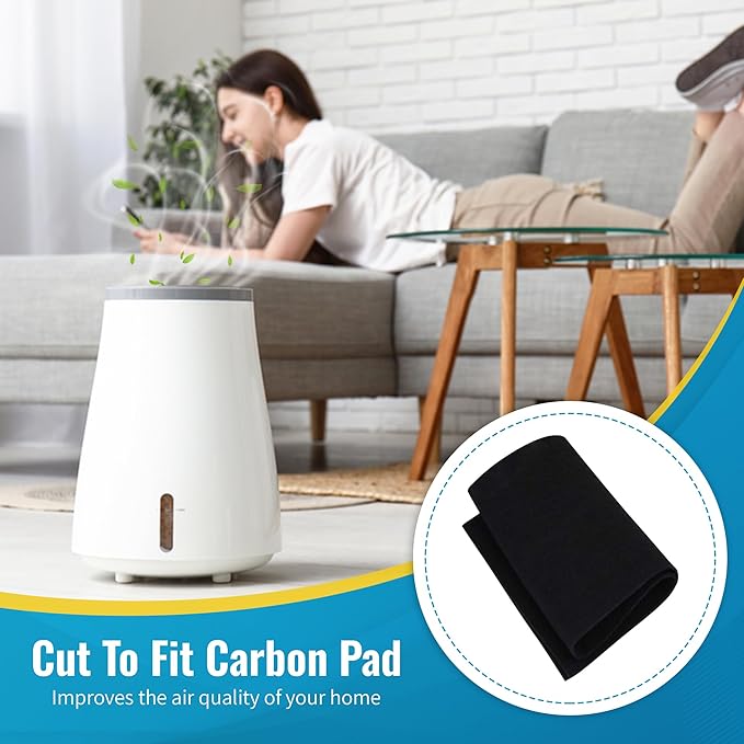 CFS 4-PACK Cut-to-Fit Carbon Pad 16 x 48 inches for Air Filters Charcoal Sheet fits Air Purifiers Range Hoods Furnace Filters removes Odor V O C Parts Accessories Replacement Replenishment and more