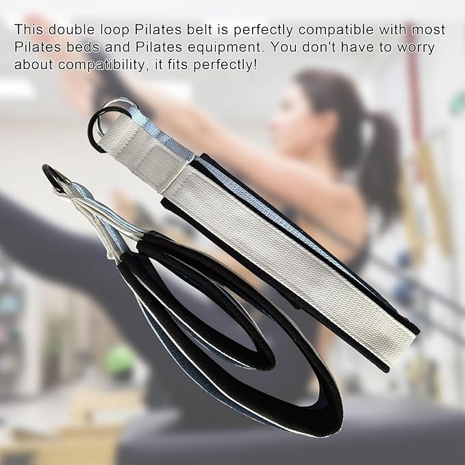 Pilates Double Loop Straps for Reformer, D Ring Straps Handle, Yoga Exercise Straps, 2 PCS-FlexoryFit
