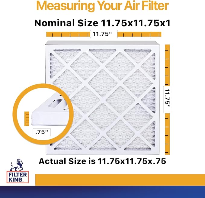 Filter King Air Filters 11.75x11.75x1 | 4-PACK | MERV 13 HVAC Pleated AC - Image 2