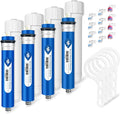 Membrane Solutions 150 GPD RO Membrane with Housing Set, Reverse Osmosis Membrane and 1812/2012 Housing for Maple Syrup DIY and Aquarium Water Systems (4 Pack)