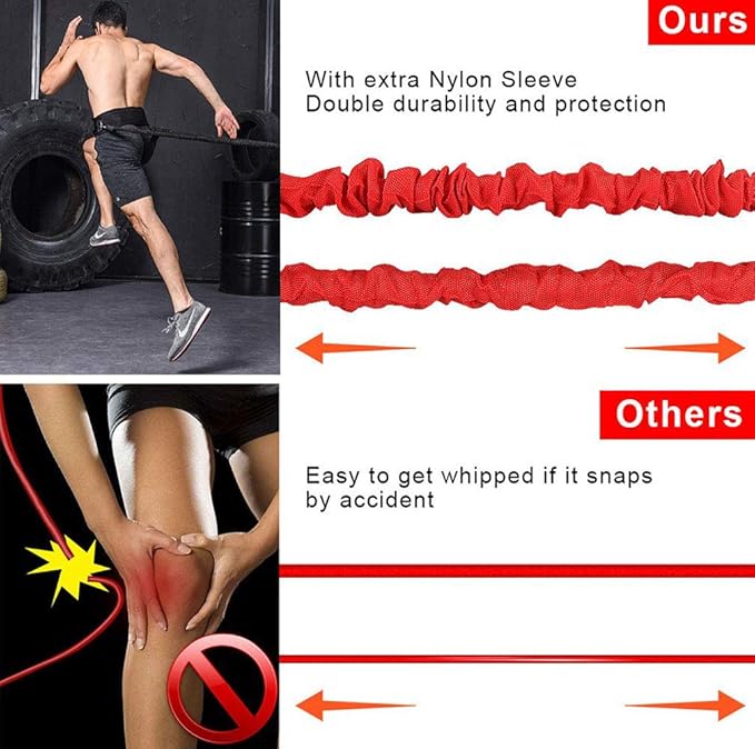 YNXing Resistance Training Rope Explosive Force Bounce Physical Training Resistance Rope Improving Speed, Stamina and Strength-FlexoryFit