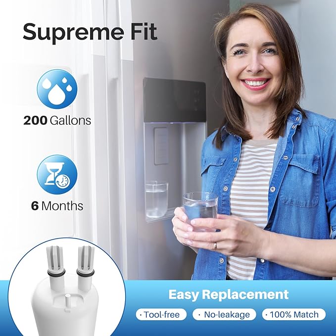 ICEPURE W10295370A Refrigerator Water Filter Replacement for EDR1RXD1, Everydrop® Filter 1, WHR1RXD1, EDR1RXD1B, KAD1RXD1, P4RFWB, 46-9081, 46-9930, 4Pack