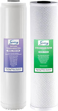 iSpring F2WGB22BDS 4.5” x 20” 2-Stage Whole House Water Filter Replacement Pack, Reduces Chlorine, Scale, Corrosion, Fits WGB22B-DS