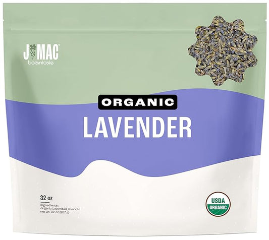 J MAC BOTANICALS, Organic Lavender Buds (32 oz, 2 Pound Bag) Bulk, Dried Flowers, Flower-FlexoryFit