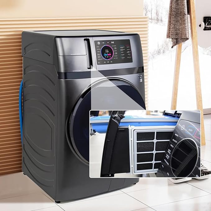 2025 New WH01X35719 Lint Filter, 4Pcs GE Washer Dryer Combo with dryer vent brush, Dryer Lint Filter Replacement, Hand Washable and Reusable,Models: PFQ97HSPVDS