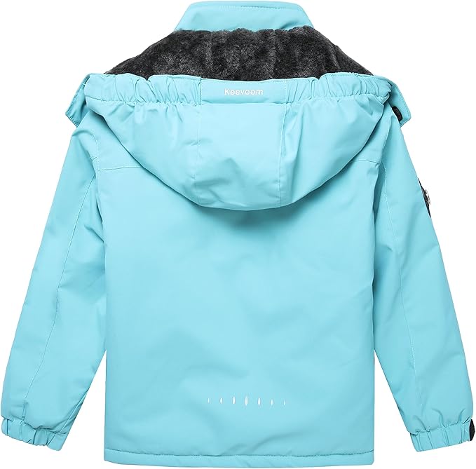 Keevoom Girl's Ski Jacket Winter Warm Thick Snow Coat Windproof Kids Outdoor Hooded Jackets-FlexoryFit