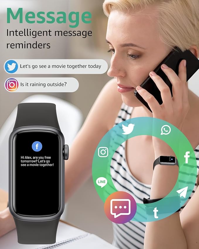 IMFRCHCS Fitness Tracker,Smart Watch with 1.47" Touch Display,137+Sport Modes Fitness Watch with Heart Rate Sleep Monitor, Step Counter,IP68 Waterproof Activity Trackers for Women Men-FlexoryFit