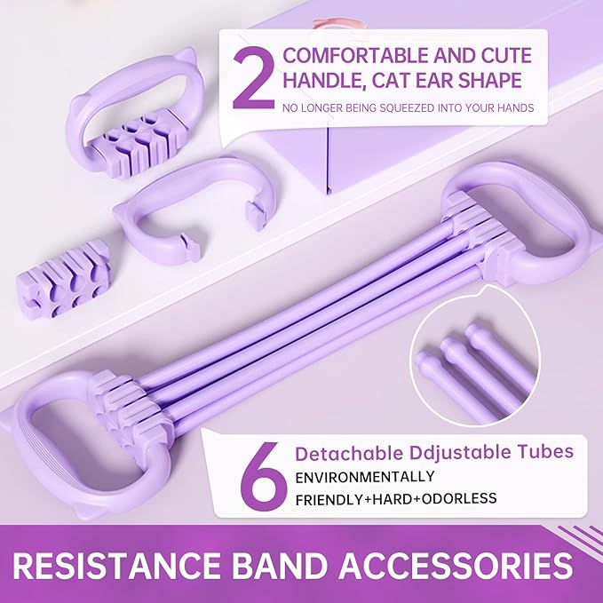Resistance Bands with Handles, Single Resistance Bands, Exercise Bands with Comfortable Handles, Resistance Training, Physical Therapy, Home Workouts, Fitness, Pilates-FlexoryFit