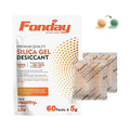 5Gram 60Packets Fonday Rechargeable Silica Gel Desiccant Packets Food Grade Fast Reactivate Desiccant Bags Moisture Indicating Orange to Green