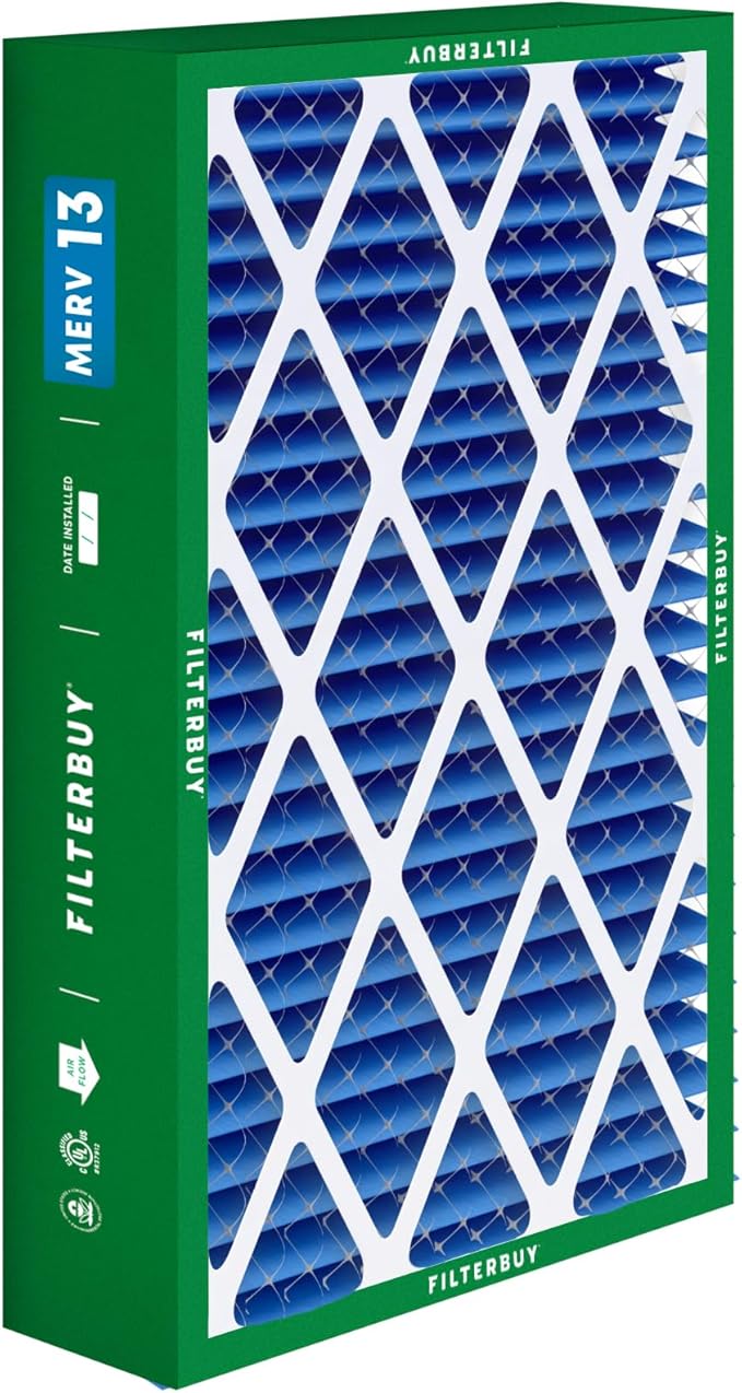 Filterbuy 16x28x6 Air Filter MERV 13 Optimal Defense (2-Pack), Pleated HVAC AC Furnace Air Filters Replacement for Aprilaire Space-Gard 401/2400 & Lennox (Actual Size: 15.50 x 26.88 x 6.00 Inches)