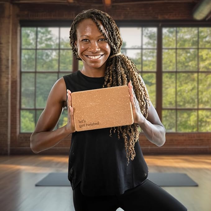 Premium Cork Yoga Blocks - Extra Large Yoga Block 2-Pack or Extra Tall 1-Pack for Inflexible Yogis | Natural, High-Density Cork for Superior Support & Stability | Optional Yoga Strap & Gift Box-FlexoryFit
