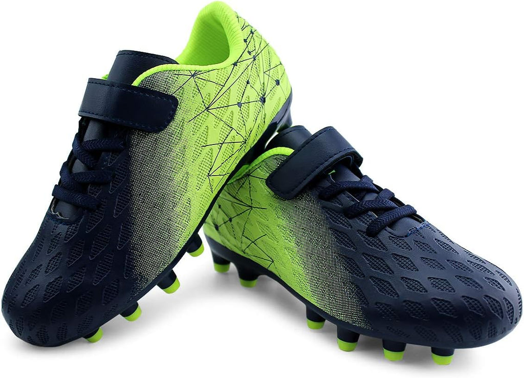 brooman Kids Firm Ground Soccer Cleats Boys Girls Athletic Outdoor Football Shoes