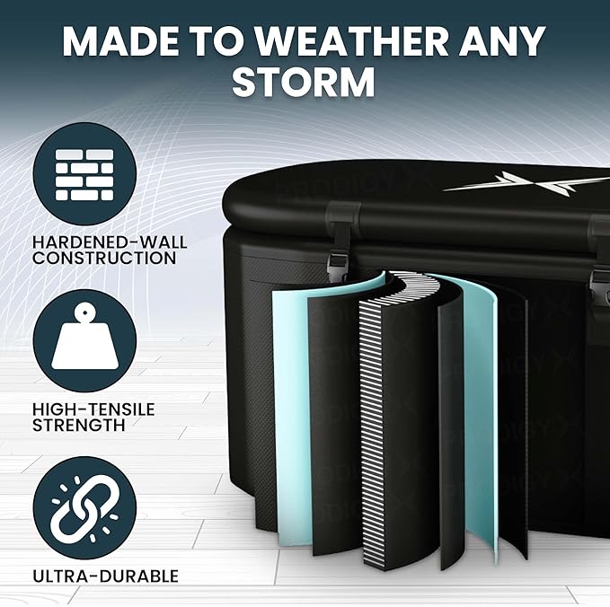 PRODIGYX Ice Bath Tub [XXL UPGRADED] For Athletes - Water Chiller Compatible - Cold Plunge - Outdoor, Portable, Inflatable - RecoveryPRO