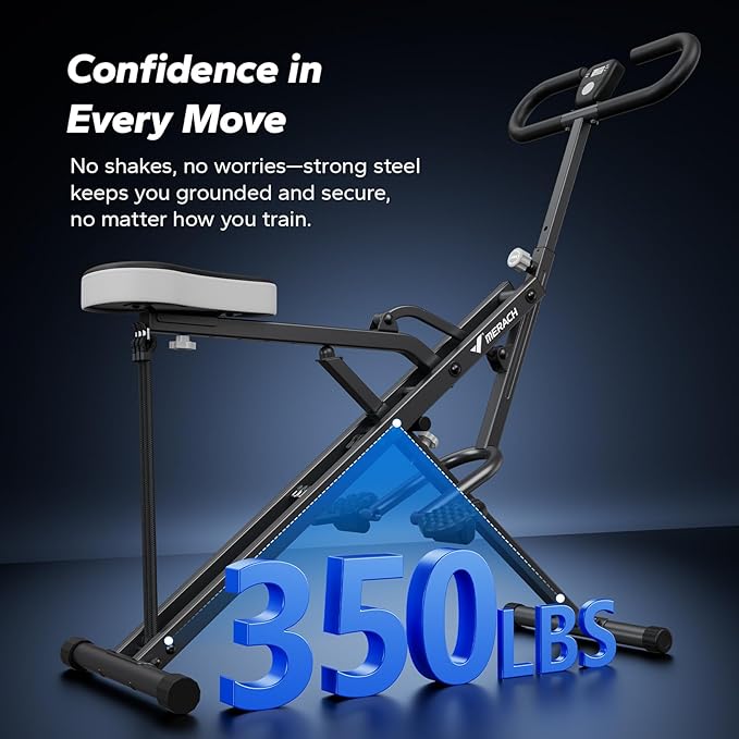 Squat Machine, MERACH R07 2 in 1 Squat Rowing Machine, Easy Setup & Foldable Exercise Equipment, Glute Trainer Machine, Glutes & Leg Home Workout Machine-FlexoryFit