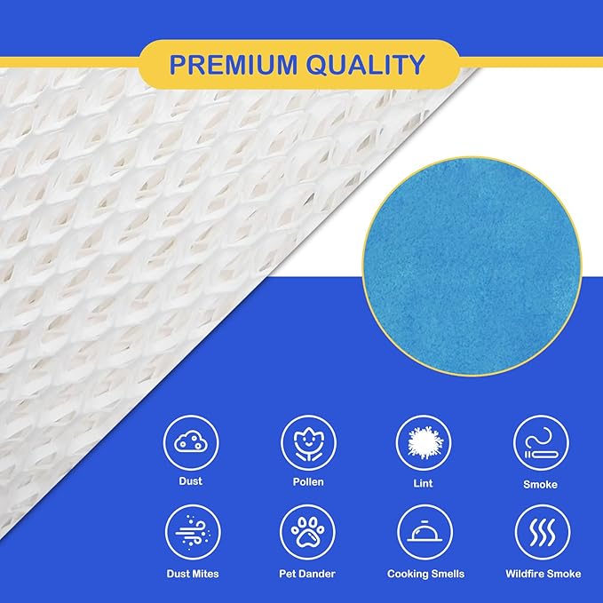 Humidifier Wicking Filter Replacement 2.0 Compatible with Canopy Bedside and Nursery Humidifier 2.0, Wood Pulp & Paper Filter, 4 Pack (Blue)