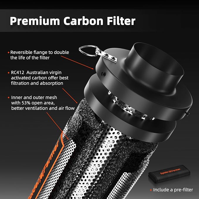 Spider Farmer Air Filtration Kit 6 Inch, Inline Duct Fan - Image 6
