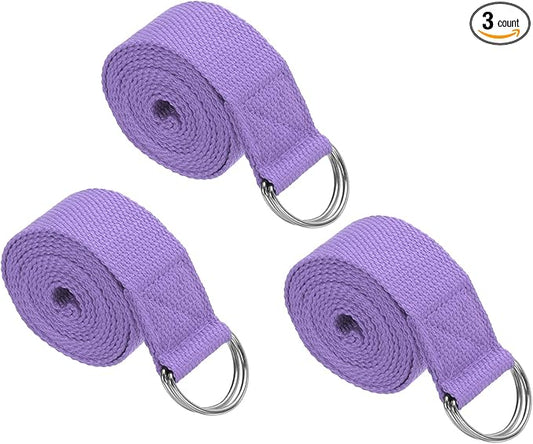PATIKIL Yoga Strap for Stretching Cotton Yoga Belt with Adjustable Metal D-Ring Buckle Stretch Band for Fitness Pilates-FlexoryFit