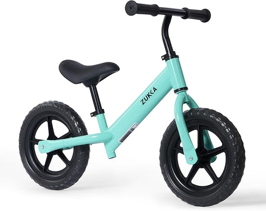 12 inch Toddler Balance Bike Adjustable Handlebar & Seat Anti-Slip Grip Suitable for 2-5 Years Old with Footrest Lightweight for Tolddlers Boys Girls Multiple Colors to Choose-FlexoryFit