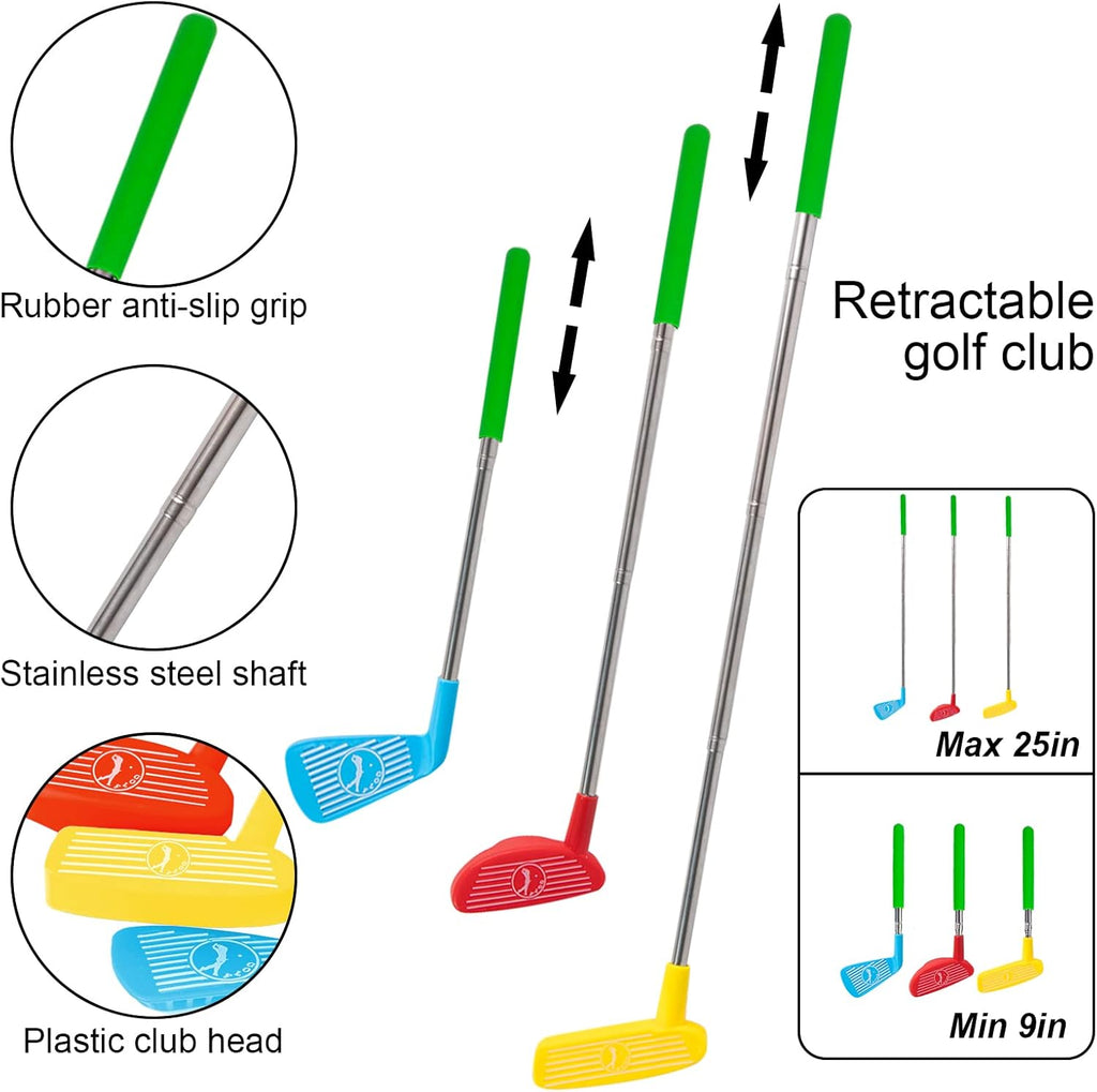 Liberry Kids Golf Club Set, Retractable Toy Golf Clubs for Toddlers, Mini Golf Set for Children Age 2 3 4 5 Years Old