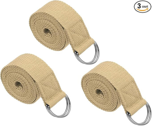 PATIKIL Yoga Strap for Stretching Cotton Yoga Belt with Adjustable Metal D-Ring Buckle Stretch Band for Fitness Pilates-FlexoryFit
