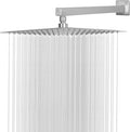 HarJue Shower Head with Extension Arm, High Pressure Square with ShowerArm, Stainless Steel Rainfall-Waterfall Full Body Coverage (12'' Shower with 16'' Arm, Brushed Nickel)