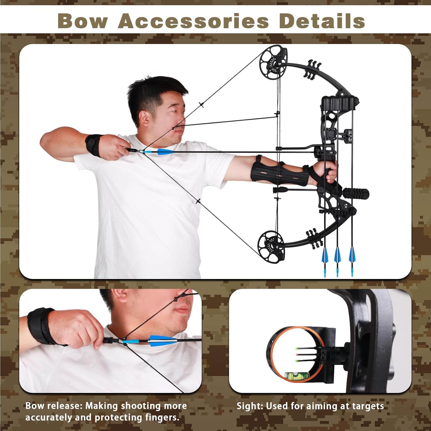 Compound Bow and Arrow Set for Adults 30-65LBS Draw Weight, Ready to Hunt, Archery Hunting Bows 19.5"-30.5" Draw Length, Limbs Made in US