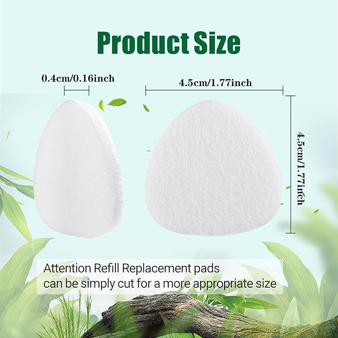 60 Pack White Refill Pads Compatible with Homedics Humidifier Essential Oil Diffuser Replacement Microfiber Triangle Tray Pads
