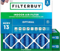 Filterbuy 20x20x4 Air Filter MERV 13 (MPR 1900) Health Defense Replacement (3-Pack), Electrostatic Pleated HVAC AC Furnace Filters, Made in USA (Actual Size: 19.50 x 19.50 x 3.63)