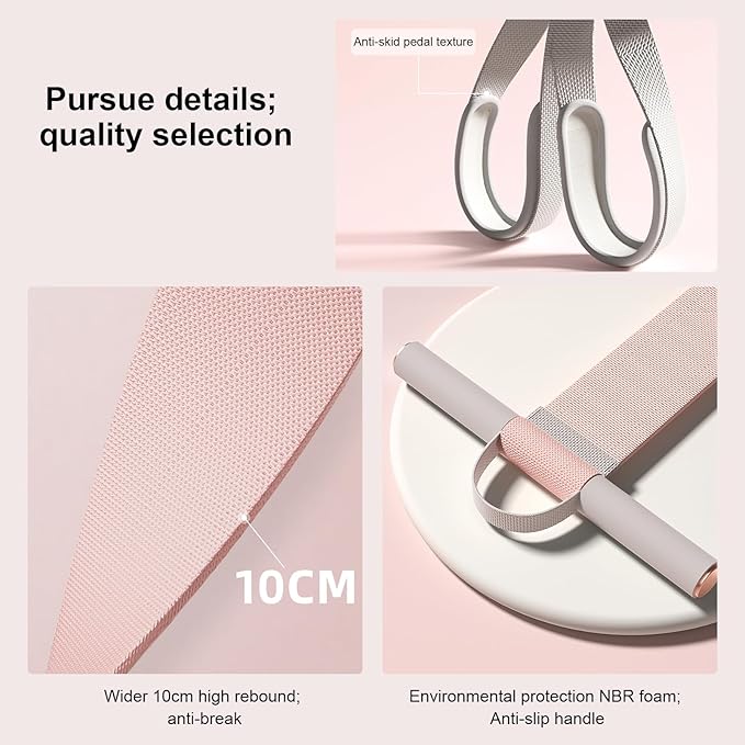 Fabric Resistance Band with Handles, Resistance Bands for Women, Non-Slip Elastic Bands for Strength Muscle Training, Stretch Band Workout Equipment for Leg Arm Chest Core Wrist Ankle-FlexoryFit