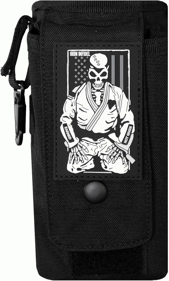 Iron InfideI Battle Bottle Sleeve - 64 oz and 32 oz Water Bottle Sleeve Only for Half Gallon 1L Steel Water Bottle | Rugged Cover with Molle for Versatile Design with Storage for Phone, Wallet & Keys-FlexoryFit